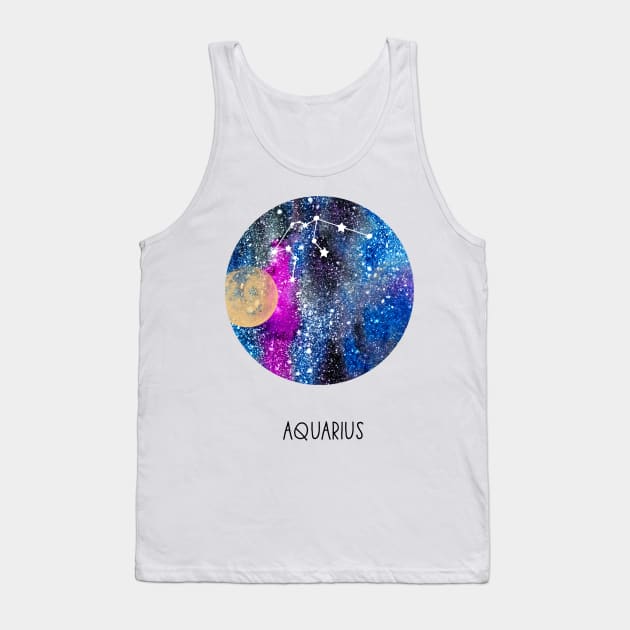 Aquarius Constellation,  Aquarius Tank Top by RosaliArt